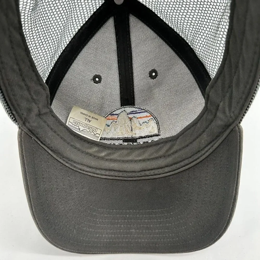 Patagonia Fitz Roy Scope LoPro Trucker Snapback Mesh Hat Gray - Picture 7 of 8
